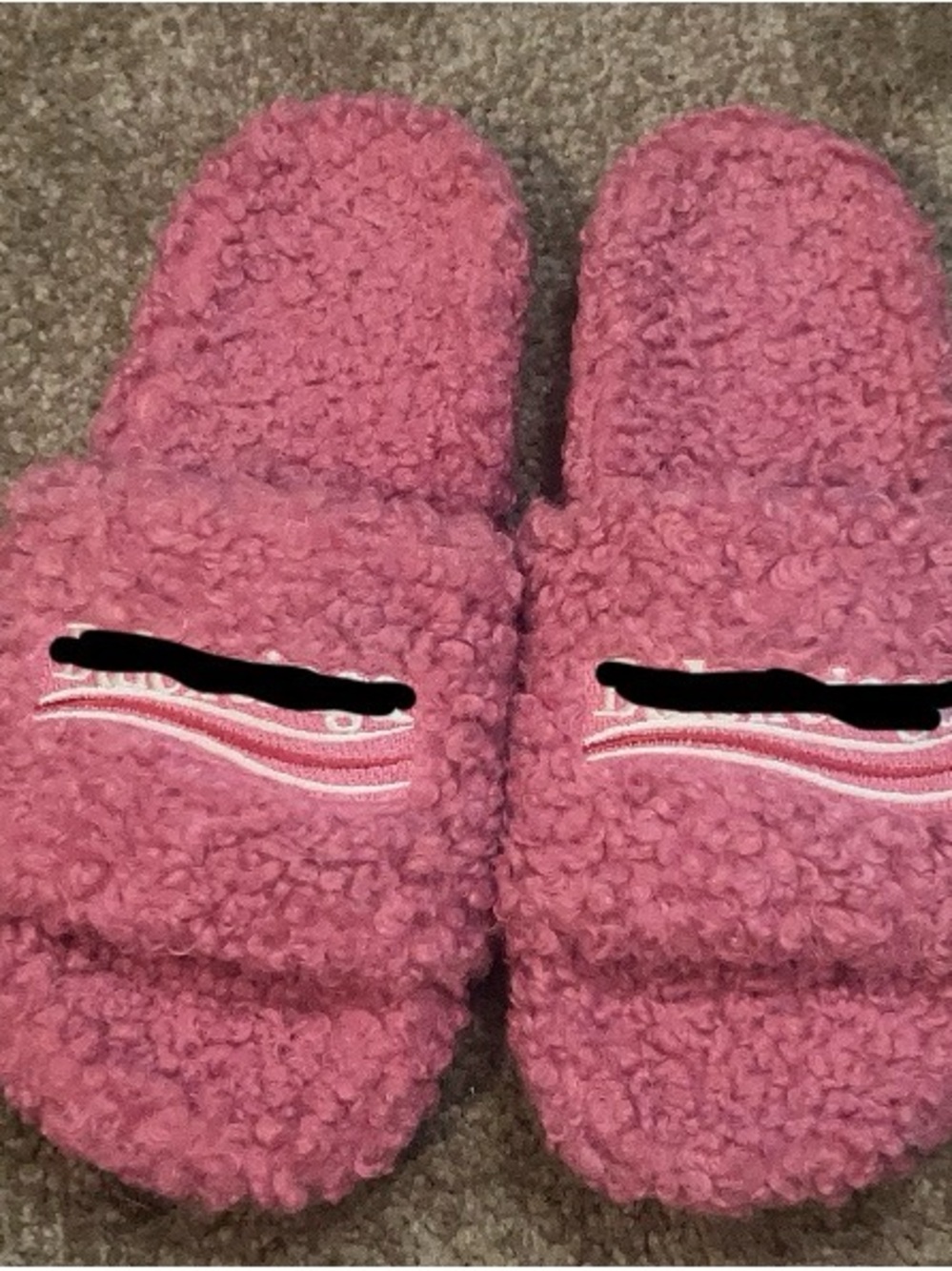 Plush Pink Sherpa Slide Sandals for Men